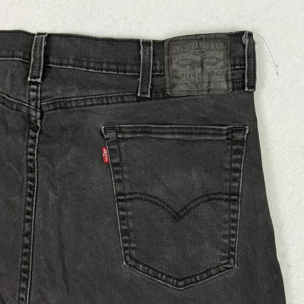 Levis 505 Jeans Mens Size 38X30 Black Regular Fit Straight Medium Wash Denim